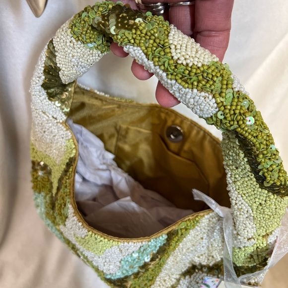 💚Made In India Viral Handcrafted Geometric pattern Beaded sequins Bag 💚NWT - Picture 13 of 14